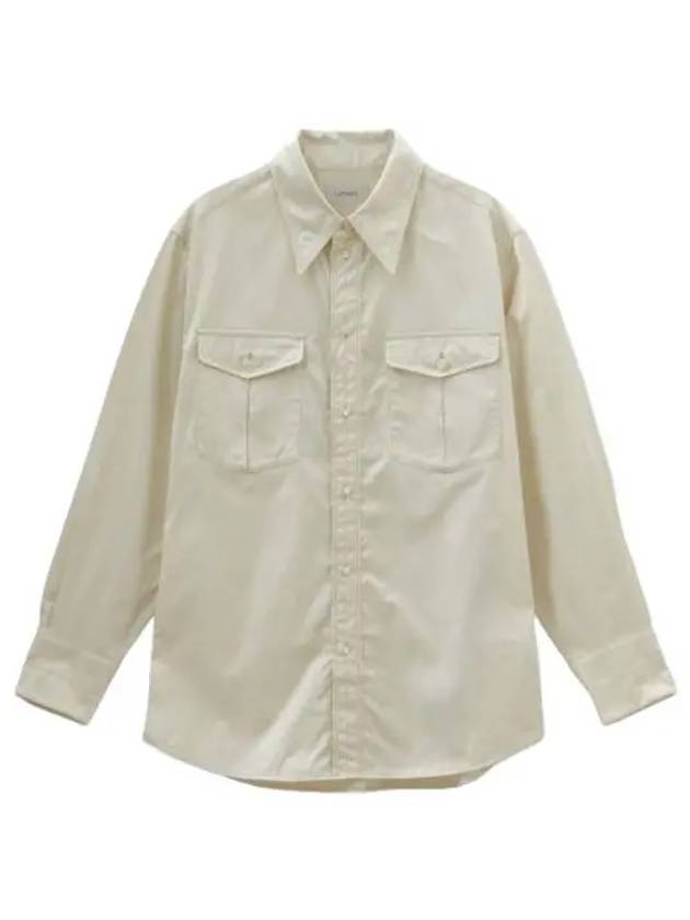 Western Cotton Shirt Creamy White - LEMAIRE - BALAAN 1