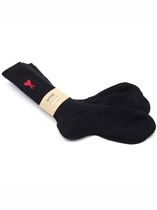 Embroidered Logo 3 Pack Socks Black - AMI - BALAAN 2