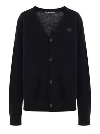 Cardigan 900 Face Logo V neck - ACNE STUDIOS - BALAAN 1