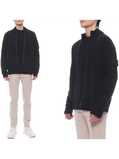 Compass Patch Cardigan Black - STONE ISLAND - BALAAN 2