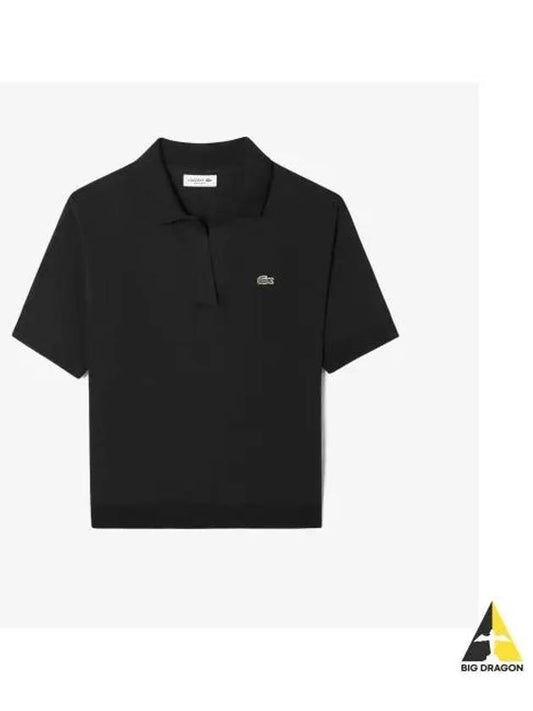 Women s Relaxed Fit Heritage Polo Shirt Black - LACOSTE - BALAAN 1