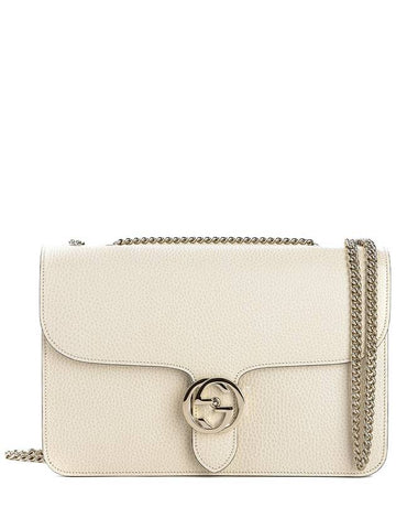 GG Interlocking Chain Medium Shoulder Bag Ivory - GUCCI - BALAAN 1