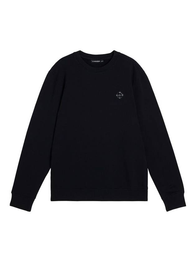 Throw Patch Crew Neck Sweater Black - J.LINDEBERG - BALAAN 1