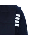 Men's Reversible Padded 4 Bar Funnel Neck Merino Jersey Padding Jacket Navy - THOM BROWNE - BALAAN 8