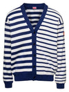 Men's Nautical Stripe Knit Cotton Cardigan Midnight Blue - KENZO - BALAAN 2