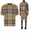 Men's Jacquard Check Pattern Silk Wool Knit Top Beige - BURBERRY - BALAAN 2