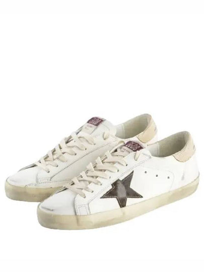 Superstar Brown Tab Classic Leather Low Top Sneakers White - GOLDEN GOOSE - BALAAN 2