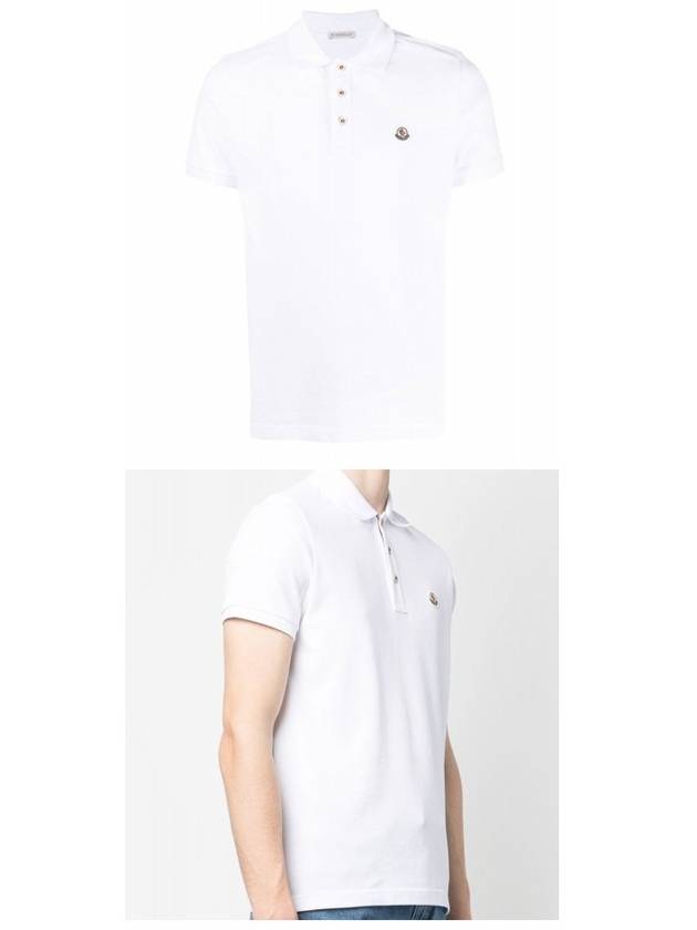 Logo Patch Polo Shirt White - MONCLER - BALAAN 5