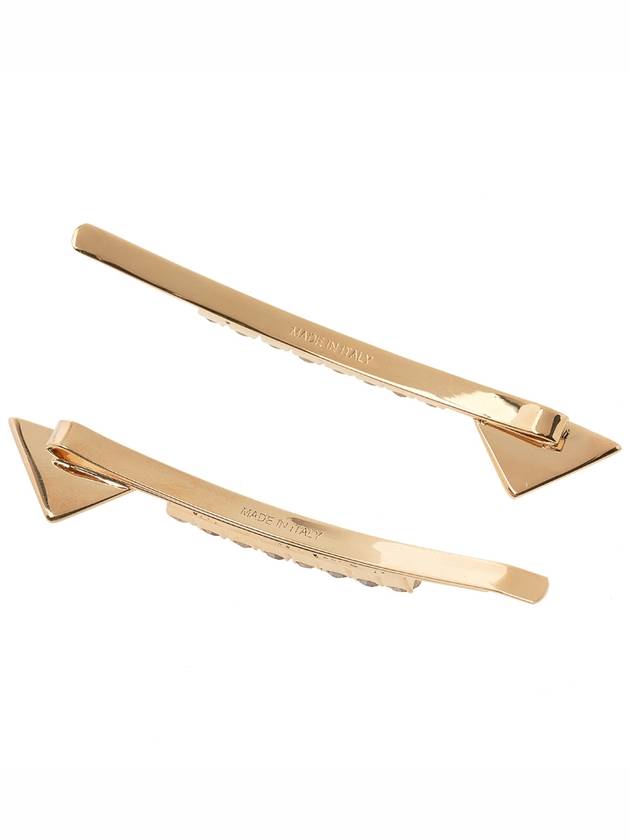 Triangle Crystal Brass Hair Clip Gold - PRADA - BALAAN 7