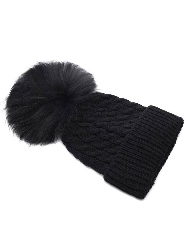 Pom Pom Wool Beanie Black - MONCLER - BALAAN 6