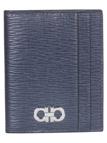 Gancini Card Wallet Ocean Blue - SALVATORE FERRAGAMO - BALAAN 1