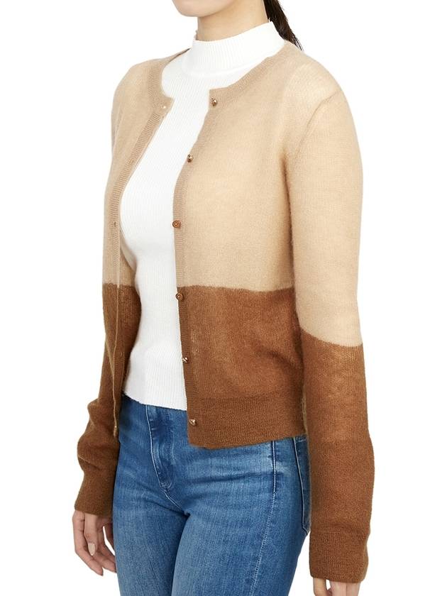 Calca Color Block Mohair Wool Cardigan Beige Brown - MAX MARA - BALAAN 9