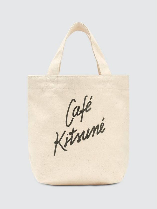 Cafe Kitsune Logo Small Eco Bag Tote Bag Latte - MAISON KITSUNE - BALAAN 1