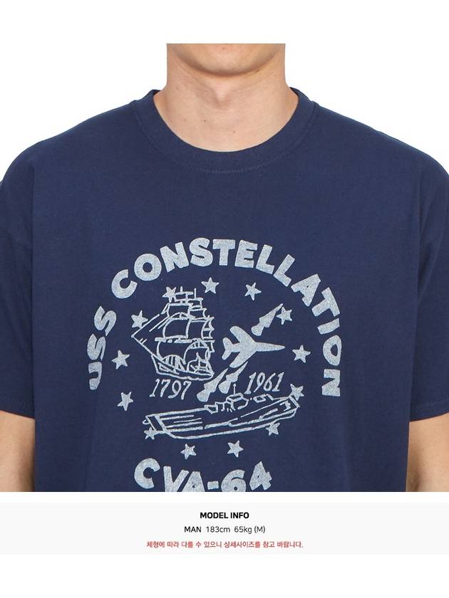 Constellation Print Short Sleeve T-Shirt Navy - WILD DONKEY - BALAAN 6