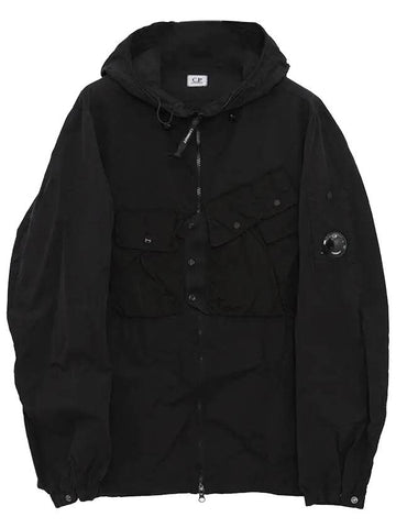 Flatt Nylon Garment Dyeing Hooded Jacket  Black - CP COMPANY - BALAAN 1