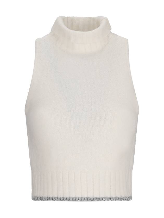 SLEEVELESS CROP TOP IN SOFT KNIT - PINKO - BALAAN 1