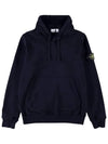 Wappen Patch Cotton Fleece Hoodie Navy - STONE ISLAND - BALAAN 3