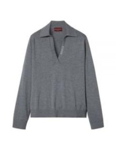 Extra Fine Wool Polo Shirt Grey - GUCCI - BALAAN 2