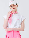 Scarf Point Sleeveless T-Shirt WHITE&PINK - MONBIRDIE GOLF - BALAAN 2