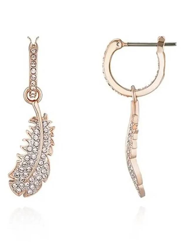 Idyllia Nice Feather Drop Earrings Rose Gold - SWAROVSKI - BALAAN 4