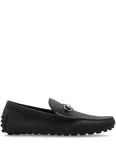 Men's Driver Horsebit GG Embossed Loafer Black - GUCCI - BALAAN 1