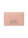 Gancini Leather Card Wallet Pink - SALVATORE FERRAGAMO - BALAAN 2