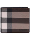 Check Leather International Bifold Wallet Dark Birch Brown - BURBERRY - BALAAN 2