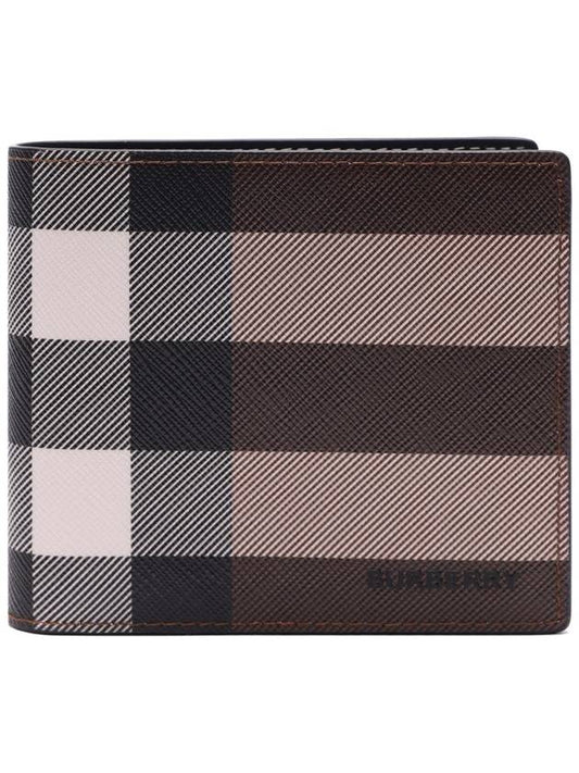 Check Leather International Bifold Wallet Dark Birch Brown - BURBERRY - BALAAN 2