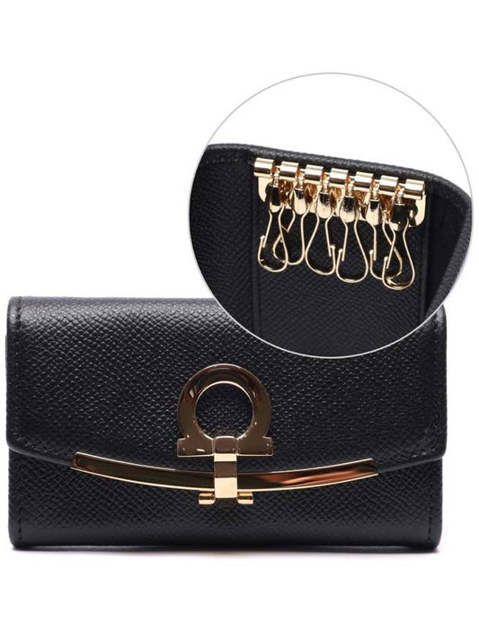 Gancini Key Holder Black - SALVATORE FERRAGAMO - BALAAN 2