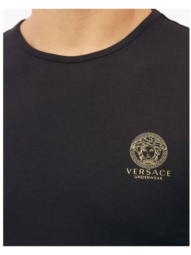 Men's Logo Medusa Cotton Short Sleeve T-Shirt Black - VERSACE - BALAAN 4