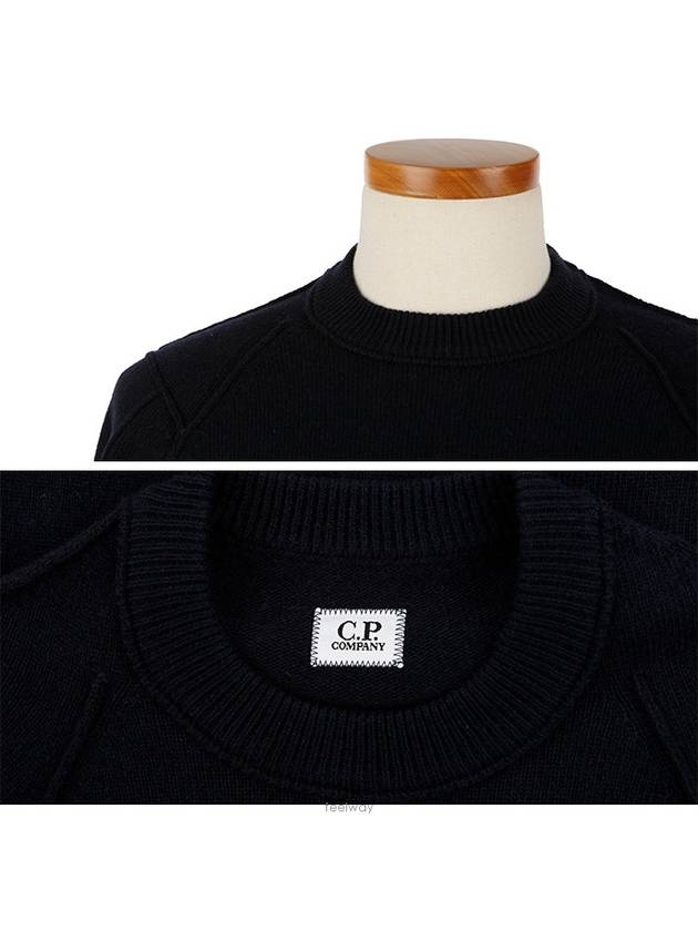 Lens Wappen Wool Knit Top Navy - CP COMPANY - BALAAN 5