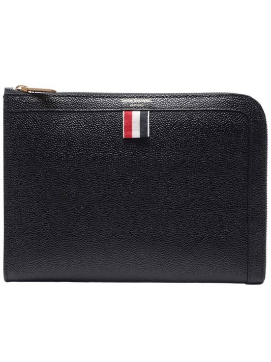 Pebble Minifolio Clutch Bag Black - THOM BROWNE - BALAAN 2