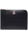 Pebble Minifolio Clutch Bag Black - THOM BROWNE - BALAAN 3