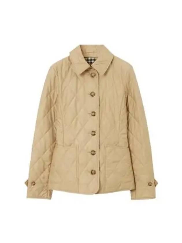 Diamond Quilted Thermoregulated Jacket New Chino Beige - BURBERRY - BALAAN 2