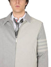 4 Bar Fun Mix Selvedge Denim Jacket Medium Grey - THOM BROWNE - BALAAN 5