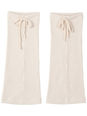 Ribbon Ribbed Boucle Leg Warmers Ivory - HIGH SCHOOL DISCO - BALAAN 1