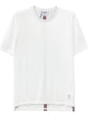 Men's Center Back Striped Short Sleeve T-Shirt White - THOM BROWNE - BALAAN 2