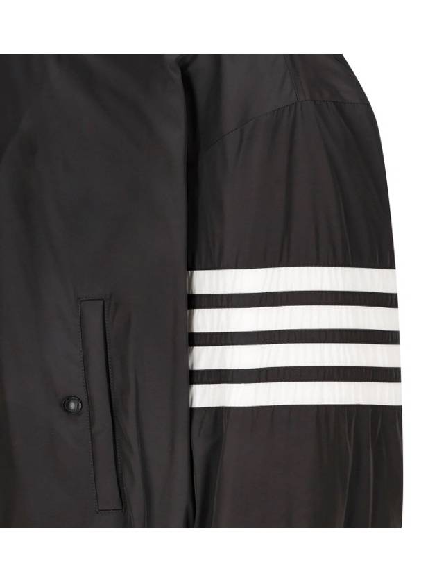 Poly Twill 4-Bar Oversized Knit Down Bomber Jacket Charcoal - THOM BROWNE - BALAAN 4