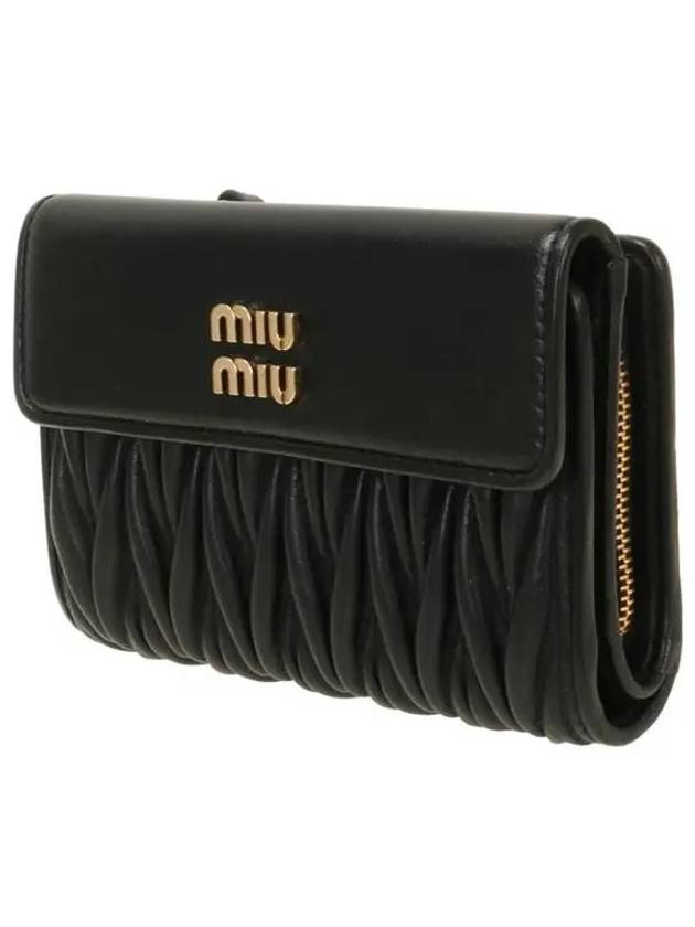 Materasse Nappa Leather Half Wallet Black - MIU MIU - BALAAN 3