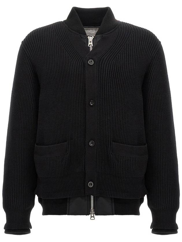 Sacai Nylon Insert Cardigan - SACAI - BALAAN 1