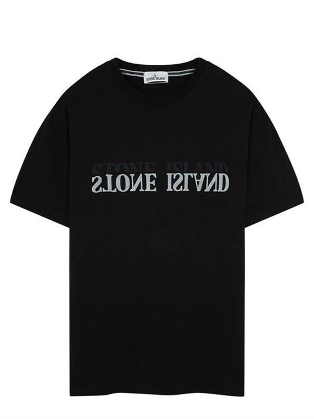 Logo Print Short Sleeve T-Shirt Black - STONE ISLAND - BALAAN 7