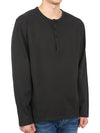 Henley Long Sleeve T-Shirt Black - TEN C - BALAAN 4