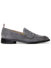 Men's Varsity Suede Loafers Grey - THOM BROWNE - BALAAN 3