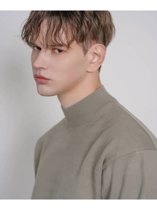 Soft half turtleneck knit khaki - INDUST - BALAAN 2