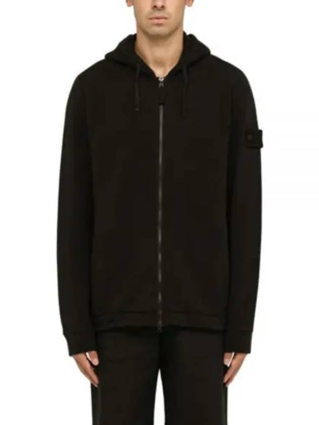 Ghost Piece Cotton Wool Fleece Zip Up Hoodie Black - STONE ISLAND - BALAAN 2