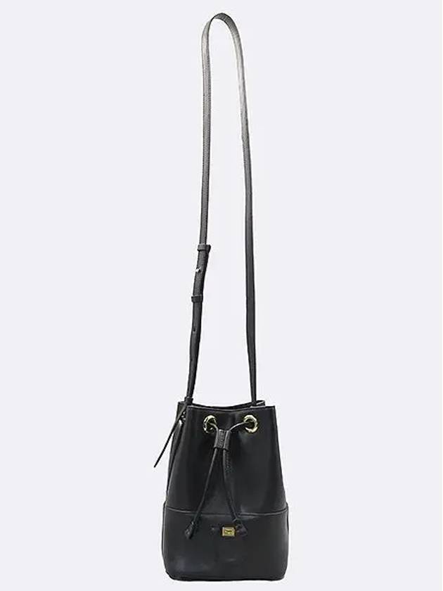 Ferragamo 21 H484 Black Leather Gancini Gold Bucket Shoulder Bag - SALVATORE FERRAGAMO - BALAAN 4