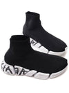 Men's Speed ??20 Graffiti Knit High Top Sneakers Black - BALENCIAGA - BALAAN 6