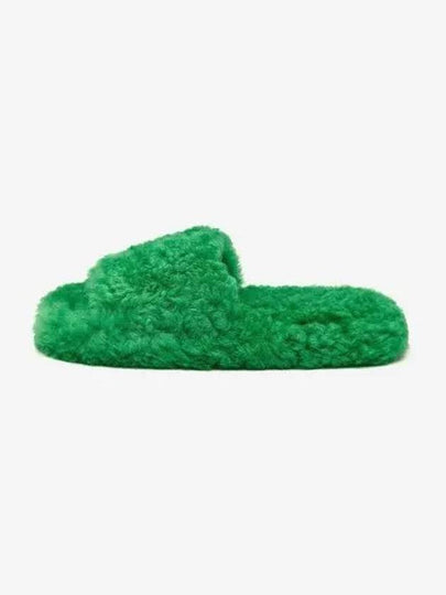 Teddy Shearling Slippers Green - BOTTEGA VENETA - BALAAN 2