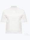 Logo Mockneck Short Sleeve Knit Top White - TORY BURCH - BALAAN 2