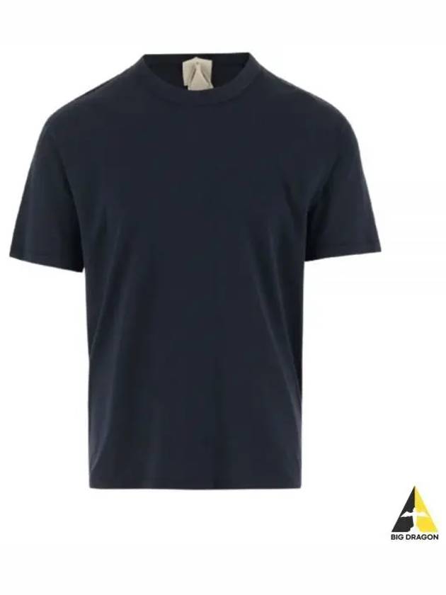 Men's Back Logo Label Cotton Short Sleeve T-Shirt Navy - TEN C - BALAAN 2